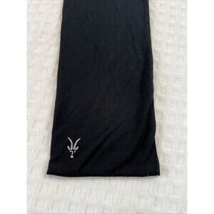 Ibex Wool Scarf Black/Gray Knit 6" x 56" Minimalist Unisex